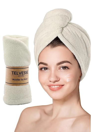 Alastor Saç Havlusu Kalın Mikrofiber Havlu Bej Renginde Bej