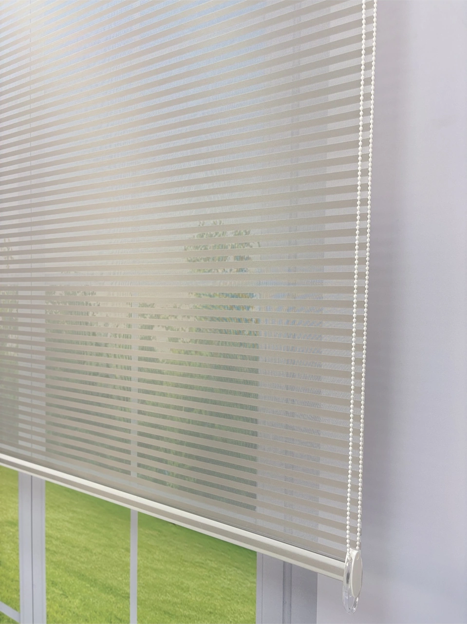 Luna Serisi Açık Gri Tül Antrasit Gri Stor Perde Işık Kontrollü, Çift Mekanizmalı, Kolay Montaj Antrasit Gri