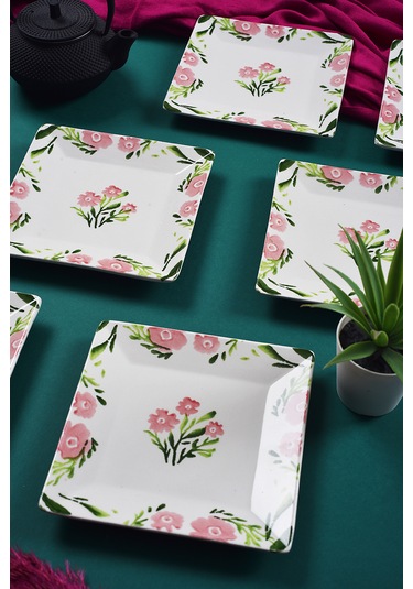 Piatti Naturali 6'lı Bahar Tatlı Tabak Seti Sunum Servis Pasta 15 Cm