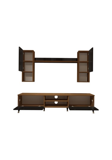 Decoraktiv Eko 5da Mdf Dvd Gold Tv Ünitesi Tv Sehpası Ceviz - Siyah