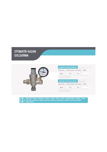 Case 1/2'' Oto. Kazan Doldurma Vanası 0,4-7 Bar 4015