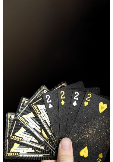 Siyah Dolar İskambil Kağıdı Pvc Su Geçirmez Oyun Kağıdı Cin383sy