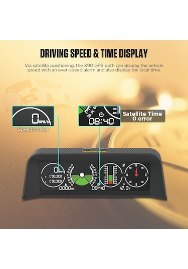 Autool X90 GPS Hız, Eğim Ölçer, Pusula HUD