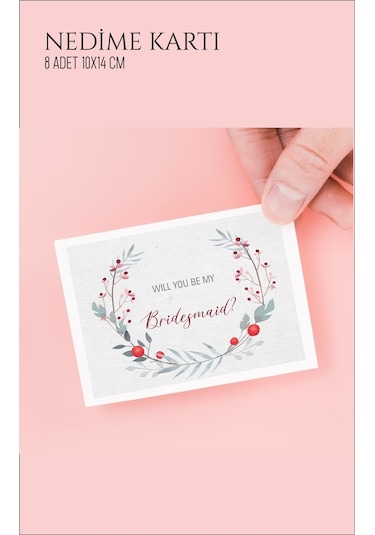 Will You Be My Bridesmaid Nedime Kartı - Düğün, Bekarlığa Veda,