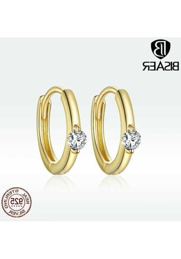 Novahub Altın Bısaer 925 Ayar Gümüş Hipoalerjenik Küpe, Renkli Kübik Zirkonya Kadın Kulak Tokaları - Bayanlar İçin Mükemmel Hediye Altın