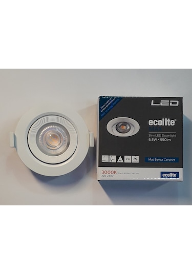 Ecolite 3'Lü Paket 6.5W 3000K Led Gömme Spot Sarı Işık Beyaz