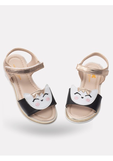 Gold Cat 3d Simli Kız Sandalet Sarı