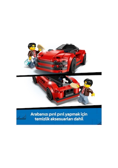 LEGO® City Kırmızı Spor Araba 60448 - 5 Yaş ve Üzeri Çocuklar için Yaratıcı Oyuncak Yapım Seti (109 Parça)