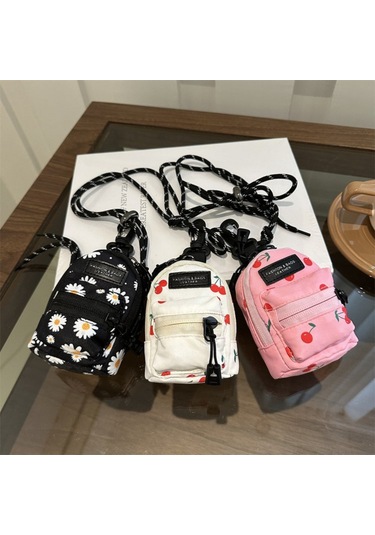 Konesam Siyah Çiçek Desenli Mini Çok Amaçlı Cloth Çanta - Tek Omuz, Çapraz, Boyun Ve Bel Taşıma Seçenekleriyle Küçük Eşyalarınızı Saklayın