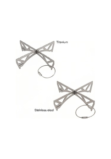 Mufunye Titan Standlı Kamp Çadır Ofeni Tutucu, Ultra Hafif Yürüyüş-fişleme Piknik Izgarası Destek Aparatı Gümüş