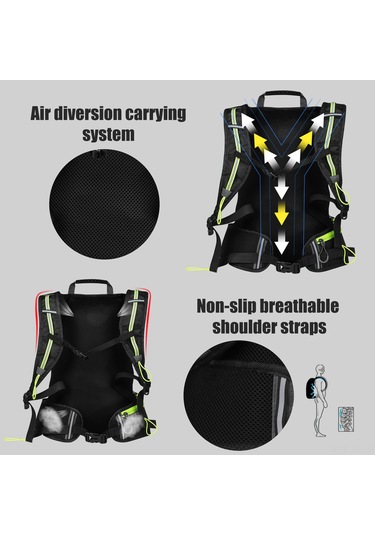 Jeemson 16l Su Gezgin Sırt Çantası - Su Geçirmez, Hafif Ve Ergonomik Bisiklet Çantası Yeşil