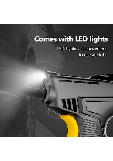 Fortunelane El Tipi Kablosuz Lastik Pompa, Dijital Ekranlı Akıllı Hizmetli, Portatif 120w Elektrikli Hava Kompresörü