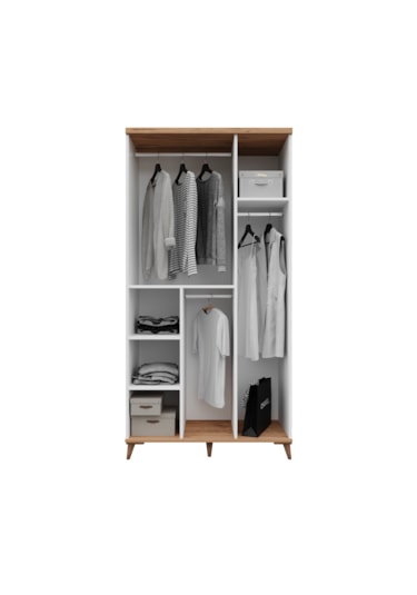 Bohem 3 Kapaklı Aynalı Komple Mdf Gardırop - Elbise Dolabı
