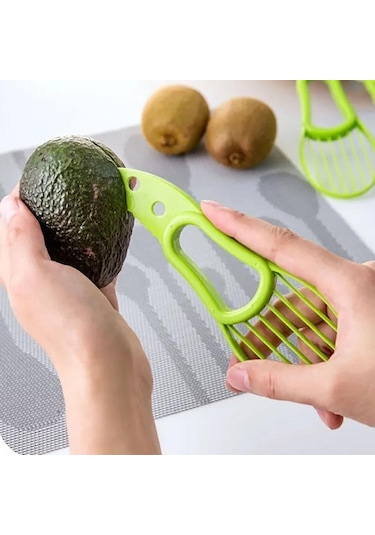 3 In 1 Avokado Dilimleyici Shea Tart Meyve Soyucu Kesici Hamuru Ayırıcı Plastik Bıçak Mutfak Sebze Araçları Ev Aksesuarı Yeşil
