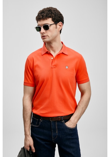Lufian Laon Smart Erkek Polo Tişört Turuncu Turuncu 111040230100750