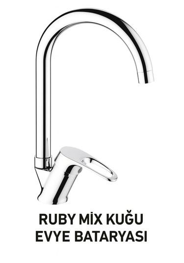Ruby Mix Kuğu Evye Bataryası krom