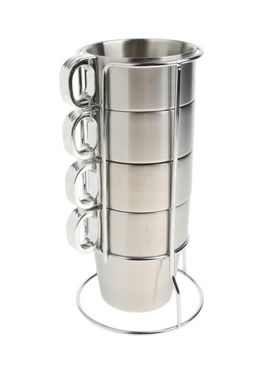 Homyl 1 Takım Paslanmaz Çelik Çift Yalıtımlı S-gümüş Gümüş