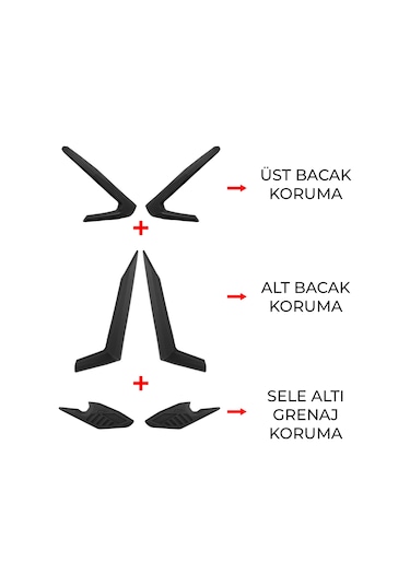 Gp Kompozit Honda Pcx 125 / 150 2025 Uyumlu Bacak Ve Sele Altı Grenaj Koruma Seti Siyah