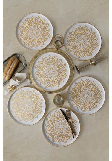 Keramika Topkapı Stackable Servis Tabağı 27 Cm 6 Adet Beyaz