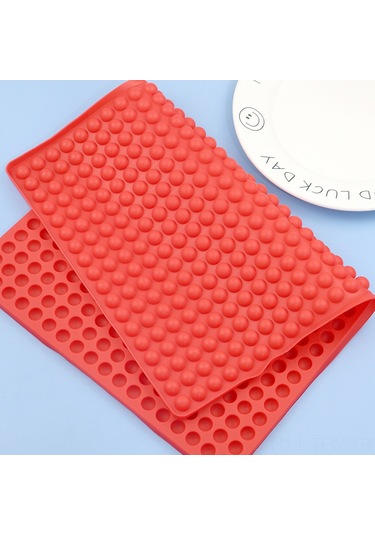 Tenfowee Kırmızı 468 Delikli Silikon Izgara Matı - Fırın/mikrodalga Uygun - Yağ/su Tüketici Mutfak Aracı Kırmızı