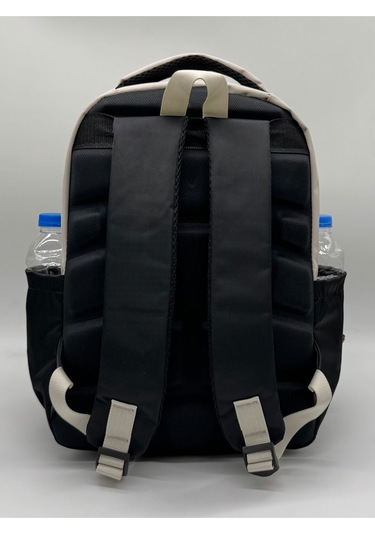 İlk Okul Çantası 3'lü Seti Unisex Çocuk İlkokul Çantası Bvt-8010 Bej-siyah Bej-bg58