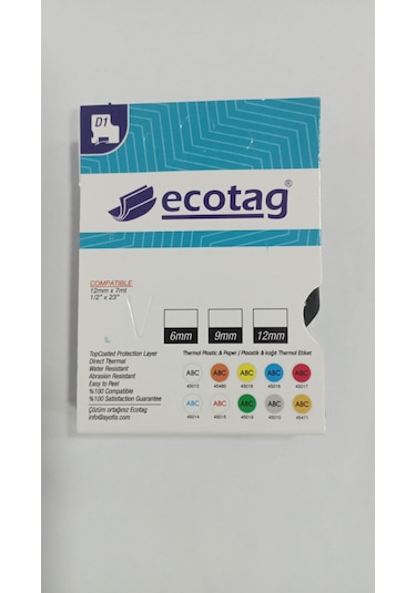 Ecotag Dymo D1 Şerit 45013 12mm 7 Metre Şerit Etiket