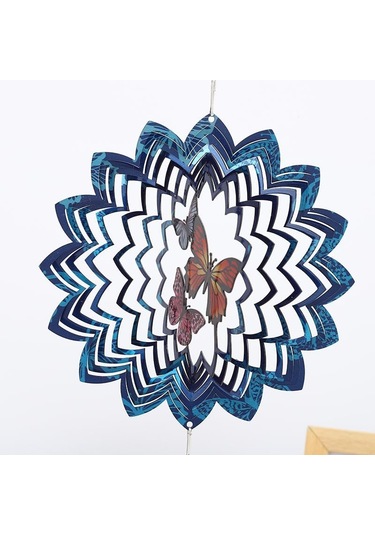 Avrupa Tarzı Paslanmaz Çelik Rüzgar Zil, 8 İnç, Ev Bahçe Dekorasyonu, Metal Kolye Kelebek