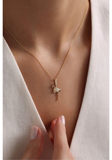 Flamingo Kilitli Charm Kolye Ucu