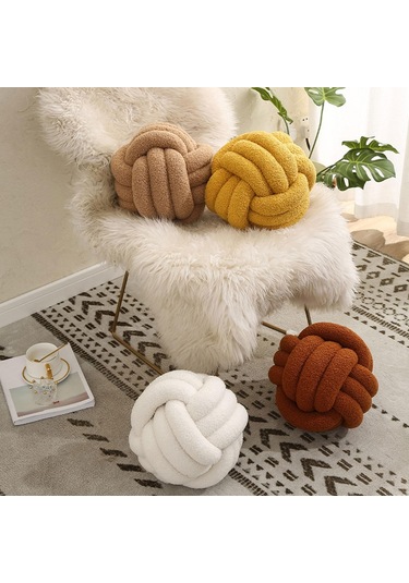 Suntek Peluş Düğüm Topu Yastık Çapı 22cm Kanepe Kanepe