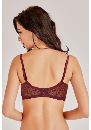 Magic Form 4053 Kadın Süngersiz Balenli Toparlayıcı Sütyen-bordo Bordo