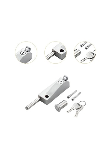 Jokmae Su Geçirmez Kapı Mandal Kilidi - Gümüş, 2 Anahtarlı