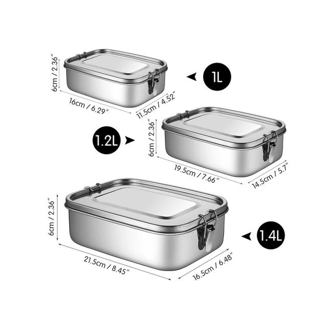1 Adet 1400 Ml Paslanmaz Çelik Öğle Yemeği Konteyner Bento Gıda Konteyner Snack Gıda Saklama Kabı Sızdırmaz Akşam Yemeği Öğle Yemeği Kutusu Öğle Yemeği Kutuları Ahşap