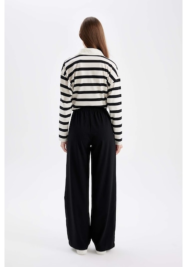 Defacto Wide Leg Eşofman Altı Beli Lastikli Bağcıklı Basıc D4150AX24AU Siyah Defacto Wide Leg Eşofman Altı Beli Lastikli Bağcıklı Basıc D4150AX24AU Siyah