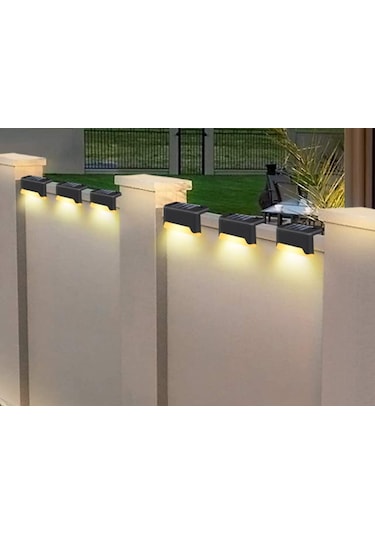 Solar Güneş Enerjili Şarj Edilen Köşebent Merdiven Bahçe Led Lamba 4 Adet