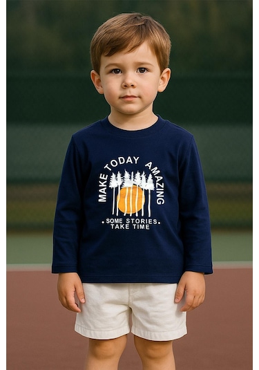 Erkek Çocuk %100 Pamuk Baskılı Uzun Kollu Tişört - Lacivert 3-4 Yaş 8-9 Yaş Lacivert Erkek Çocuk %100 Pamuk Baskılı Uzun Kollu Tişört - Lacivert 3-4 Yaş 8-9 Yaş Lacivert