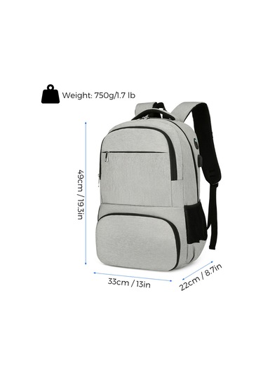 Lemestar Isı Yalıtımlı Çift Omuzlu Sırt Çantası - Leakproof Soğutucu Bölme, 15.6" Laptop Bölümü, Su Geçirmez Kumaş, Anti-hırsızlık Özelliği, Sınıf-ofis-seyahat İçin - Koyu Gri Çok Renkli