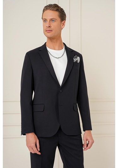 C 691 Slim Fit Siyah Spor Ceket Siyah
