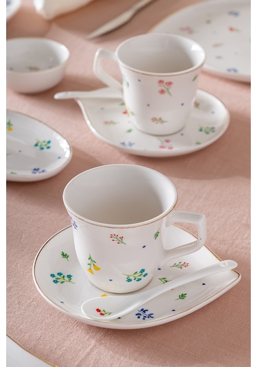 Emsan Daisy Porselen 32 Parça 6 Kişilik Kahvaltı Takımı Beyaz