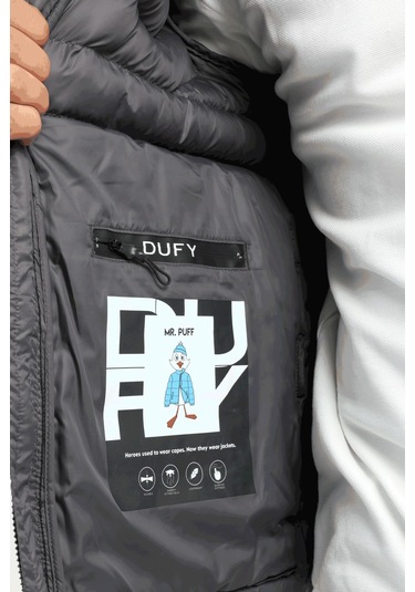 Antrasit Kapitone Slim Fit Erkek Mont-25289 Antrasit