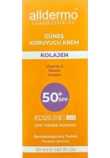 Alldermo Kolojen İçerikli Koruyucu Güneş Kremi SPF50+ 50 ML