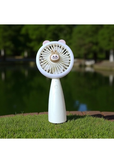 Usb Taşınabilir Vantilatör Mini Fan Sarı Işıklı 3 Kademeli Capybara El Vantilatörü