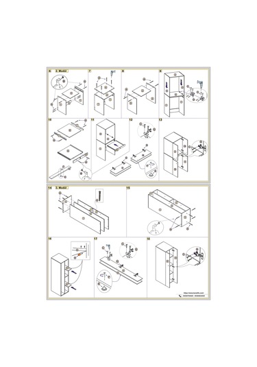 Kenzlife Çamaşır-Kurutma Makinesi Dolabı Nazzam Byz 187 170 60 Çekmeceli Raflı % 100 Full Mdf Çok Renkli