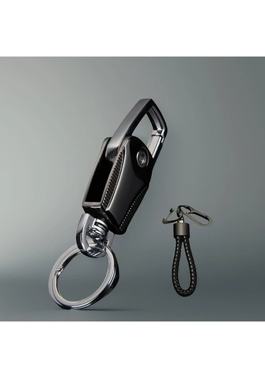 Boatshop1 Dayanıklı Çinko Alaşımlı Anahtarlık Siyah Ve Altın Tonlu Örgü Anahtarlık Dahil Araba Anahtarları İçin