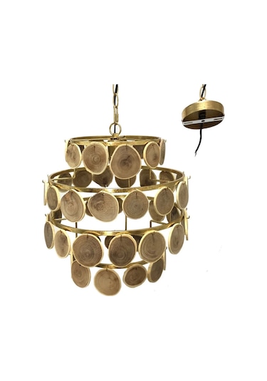 Lucea Lapena Ahşap Avıze 1xe27 Çok Renkli