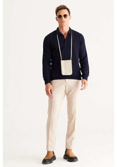 Altinyildiz Classics Erkek Lacivert Tüylenme Yapmayan Anti Pilling Kumaş Standart Fit Polo Yaka Triko 4A4923100003LACXL Lacivert