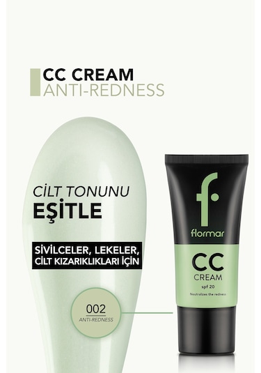 Flormar Kızarık Görünüm Önlemeye Yardımcı Cc Krem - Cc Cream - Cc02 Antiredness - 8690604534715
