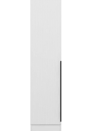 Minar Kale 1 Kapaklı Dolap Beyaz - Beyaz Çizgili Mebran 210cm