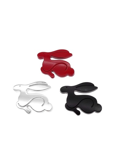 Kırmızı-evrensel 1 Adet 3d Metal Koşu Tavşan Amblemi Arka Bagaj Rozeti Karikatürler Araba Styling Çıkartması Vw Jetta G