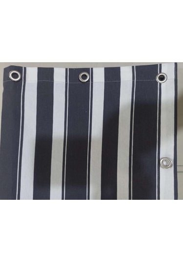 Ceylan Home Balkon Perdesi Kuş Gözü Ölçü Seçenekli Gri Beyaz Çizgili Gri