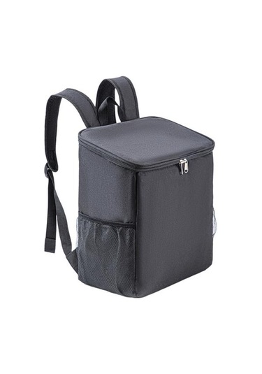 Yalıtımlı Piknik Sırt Çantası 25l Büyük Öğle Yemeği Çantası Su Geçirmez Oxford Çift Fermuarlı Seyahat Bira Soğutucusu Kamp Seyahat Yürüyüş Balıkçılık İçin Astarlı Siyah